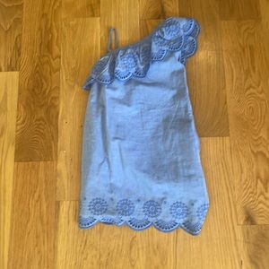 Little girls vineyard vines dress blue with ruffles